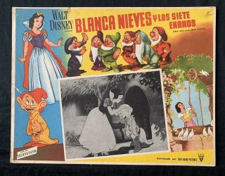 Snow White And The Seven Dwarfs 1937 Classic Lobby Card Mexican