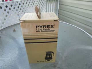 Pyrex 8 Cup Carafe With Candle Warmer Old Stock