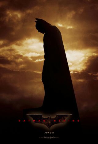 Batman Begins Movie Poster 1 Sided Advance Vf 27x40 Christian Bale