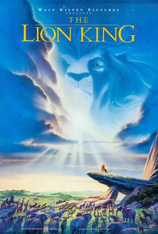 Lion King 27x40 Theater Double Sided Movie Poster 1994
