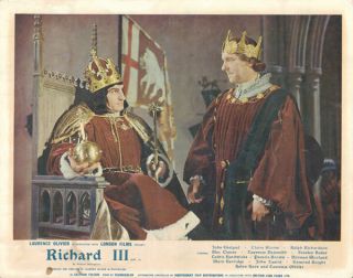 Richard Iii The Third British Lobby Card Laurence Olivier John Gielgud