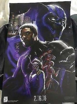 Sdcc Black Panther Mcu Movie Promo Poster Comic - Con Exclusive Chadwick Boseman