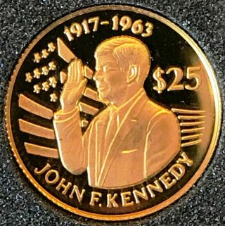 Niue 25$.  999 Gold Proof 1994 Death Of John F.  Kennedy -
