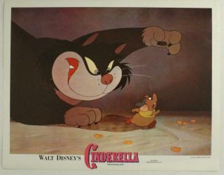 Authentic Lobby Card Movie Poster Walt Disney Cinderella Technicolor Re - Release