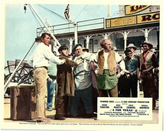 4 For Texas Lobby Card Dean Martin The Three Strooges On Riverboat 1963