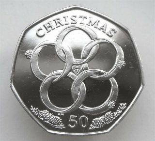 Isle Of Man,  50 Pence,  2009,  Christmas,  50p,  Bu,  Km1431,  Copper - Nickel,