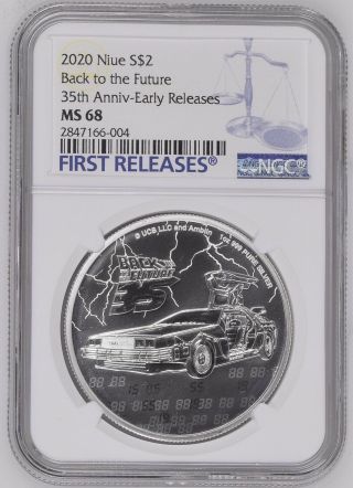 2020 Niue Back To The Future 35th Anniv Ngc Ms68 Silver Coin First Releases®︎