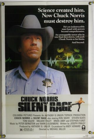 Silent Rage Ff Orig 1sh Movie Poster Chuck Norris Ron Silver Action (1982)