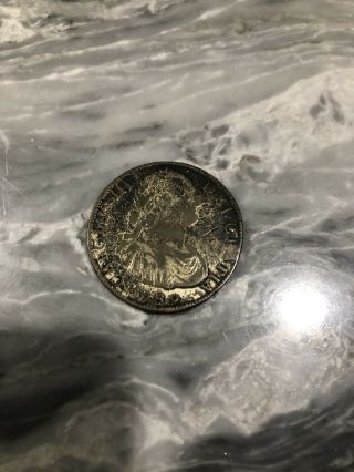 Mexico City Colonial 1789 Silver Coin 8 Reales Carolus Iii Dei Gratia