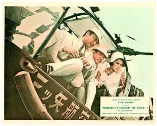 Frankenstein Conquers The World Lobby Card Nick Adams Kumi Mizuno Helicopter