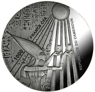 EGYPTIAN ANKH 1 Oz Silver Coin 1000 Francs Cameroon 2020 2