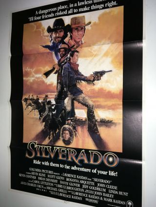 Silverado Vintage Movie Poster 1985 Kevin Costner Kline Danny Glover Western