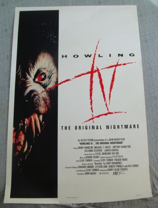 Howling Iv The Nightmare Part 4 Movie Poster Video Promo 1988