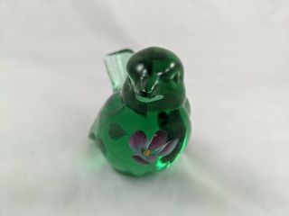 Fenton Green Glass Bird 2.  5 