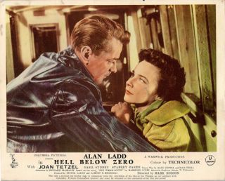 Hell Below Zero Lobby Card Alan Ladd Joan Tezel Color 1954