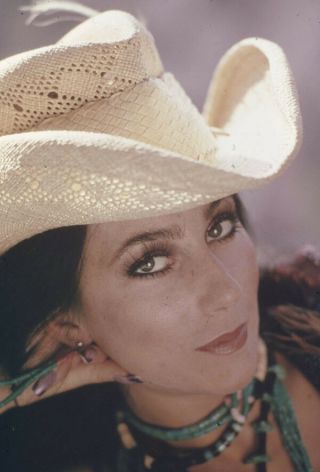 Cher Stunning Glamour Pin Up Photo In Stetson 35mm Transparency Slide