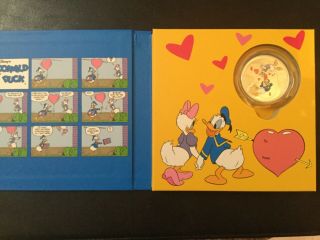 2016 Niue 2 Dollars Disney Crazy Love Donald One Ounce.  999 Silver Proof Coin