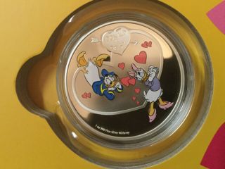 2016 NIUE 2 DOLLARS DISNEY CRAZY LOVE DONALD ONE OUNCE.  999 SILVER PROOF COIN 3