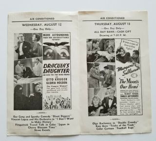 DRACULA ' S DAUGHTER 1936 Movie Theatre Flyer early classic Sci - Fi Horror 2