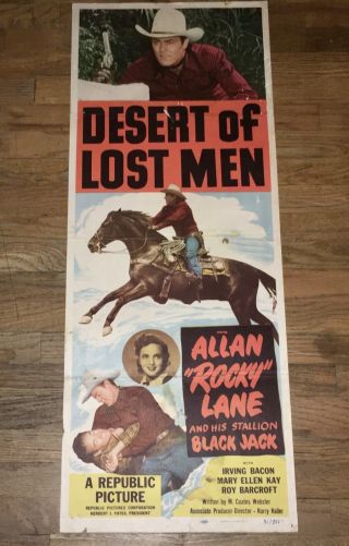 Desert Of Lost Men (1951) Allan " Rocky " Lane Republic Western Action Insert