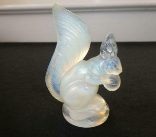 Sabino French Art Glass Opalescent Crystal Squirrel Eating Nut Figurine