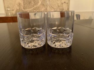 (2) Tiffany & Co.  Crystal Old Fashioned Tumblers - 3 1/2 " Tall