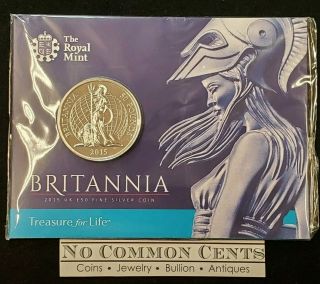 2015 Britannia £50 Fifty Pound 1 Oz.  999 Silver Coin Card Royal Uk