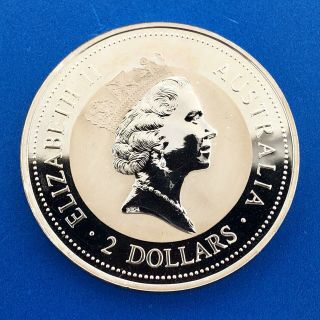 1995 Australia Perth Kookaburra 2 Oz 999 Silver Coin Presentation Box