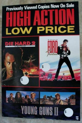 Die Hard 2 Ford Fairlane 1990 Bruce Willis Dice Clay Young Guns Ii Video Poster