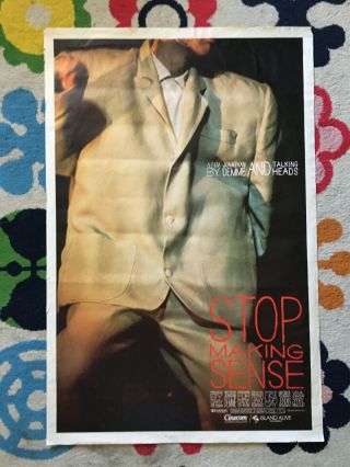Demme/talking Heads Stop Making Sense (1984) - - Rolled Poster - - Fair Cond.