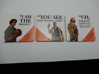 The Big Lebowski 10th Anniversary Limited Edition 2008 Coasters Set Of 3