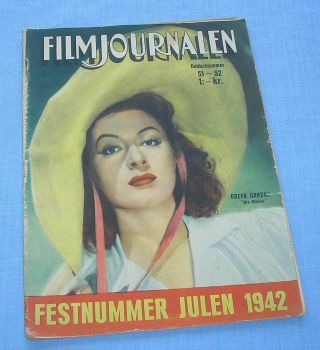 Filmjournalen 51 - 52/1942 Cover Greer Garson In.  Shirley Temple,  Victor Mature