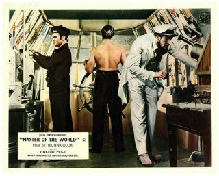 Master Of The World Lobby Card Vincent Price Charles Bronson In Airship