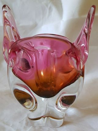 Vintage Retro Chribska Art Glass Vase Bohemian/czech By Josef Hospodka 1960s