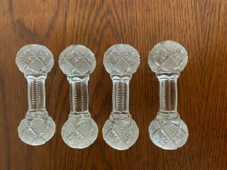 Knife Rests,  Cut Glass Crystal,  Set Of 4,  4 Inches Width