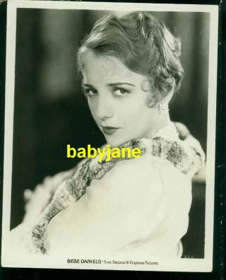 Bebe Daniels Vintage 8x10 Photo First National & Vitaphone Pictures Portrait