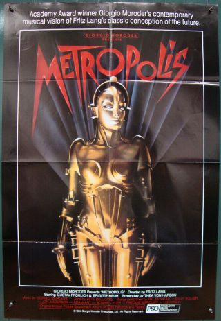 Metropolis - Giorgio Moroder - Sci Fi - Robot - B.  Helm - Musical - Os R84 (27x41 Inch)