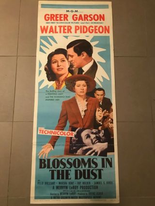 Insert Poster 13x36: Blossoms In The Dust (1941) Greer Carson