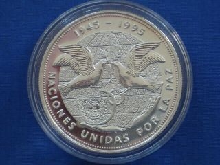 Dominican Republic 1 Peso Silver Proof 1995 United Nations 50th Anniversary