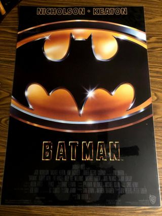 Batman 1989 Theater Movie Poster 27x40 Michael Keaton Laminated
