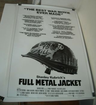 Rolled 1987 Stanley Kubrick Full Metal Jacket 1 Sheet Movie Poster Adam Baldwin