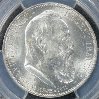 3 Mark 1911 - D Pcgs Ms63 German Empire Bavaria Birthday Silver Coin