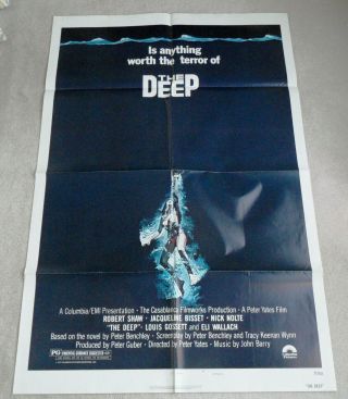 1977 The Deep Style B One Sheet Movie Poster Mt