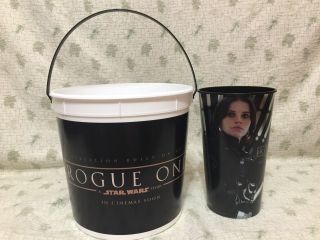 Star Wars Rogue One Movie Theater Popcorn Tub/bucket & 44 Ounce Cup Coca - Cola