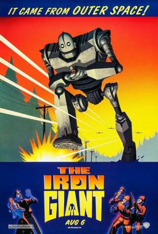 Iron Giant Double - Sided 27 " X 40 " Advance Movie Poster 1999 Nrmt Rolled