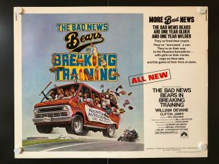 The Bad News Bears In Breaking Training Movie Poster 1977 - 28 " X 22 " Ex,
