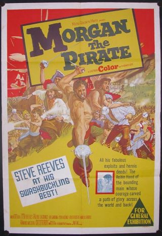 Morgan The Pirate (1960) Australian One Sheet Steve Reeves