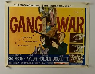 Gang War Movie Poster (veryfine) Half Sheet 1958 Charles Bronson 171
