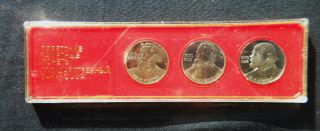1983/5 Ussr Cccp Russia 3 Coins 1 Ruble Proof Unc Lenin In Official Box