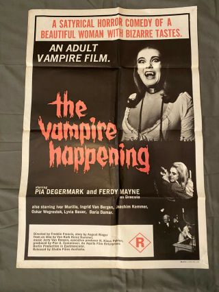 The Vampire Happening 1971 Sexploitation Australian One - Sheet Poster